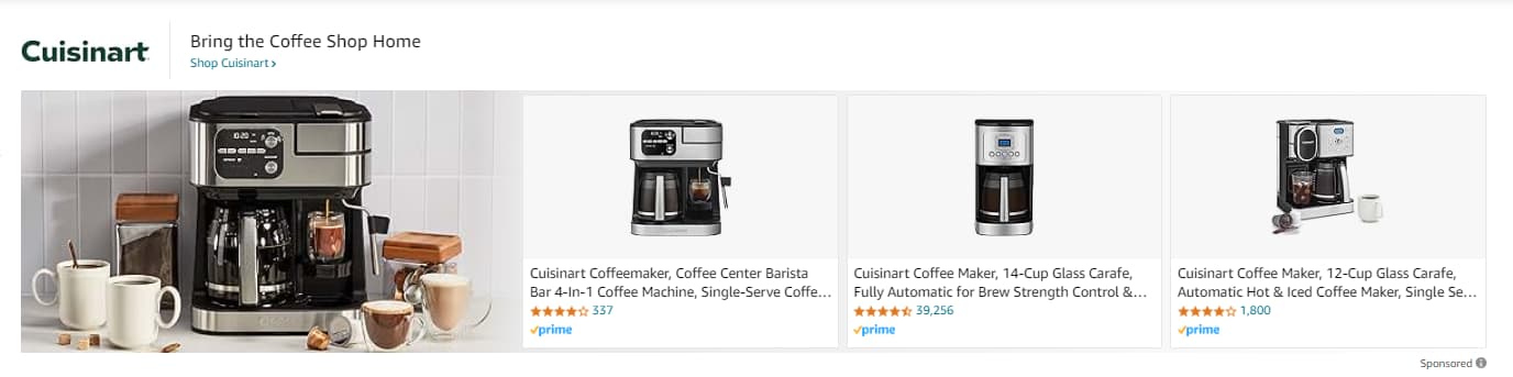 An optimized Amazon Sponsored Brands ad for Cuisinart.