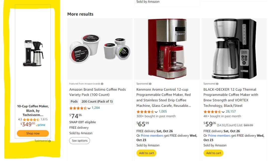 An optimized Amazon Sponsored Display ad for Technivorm.